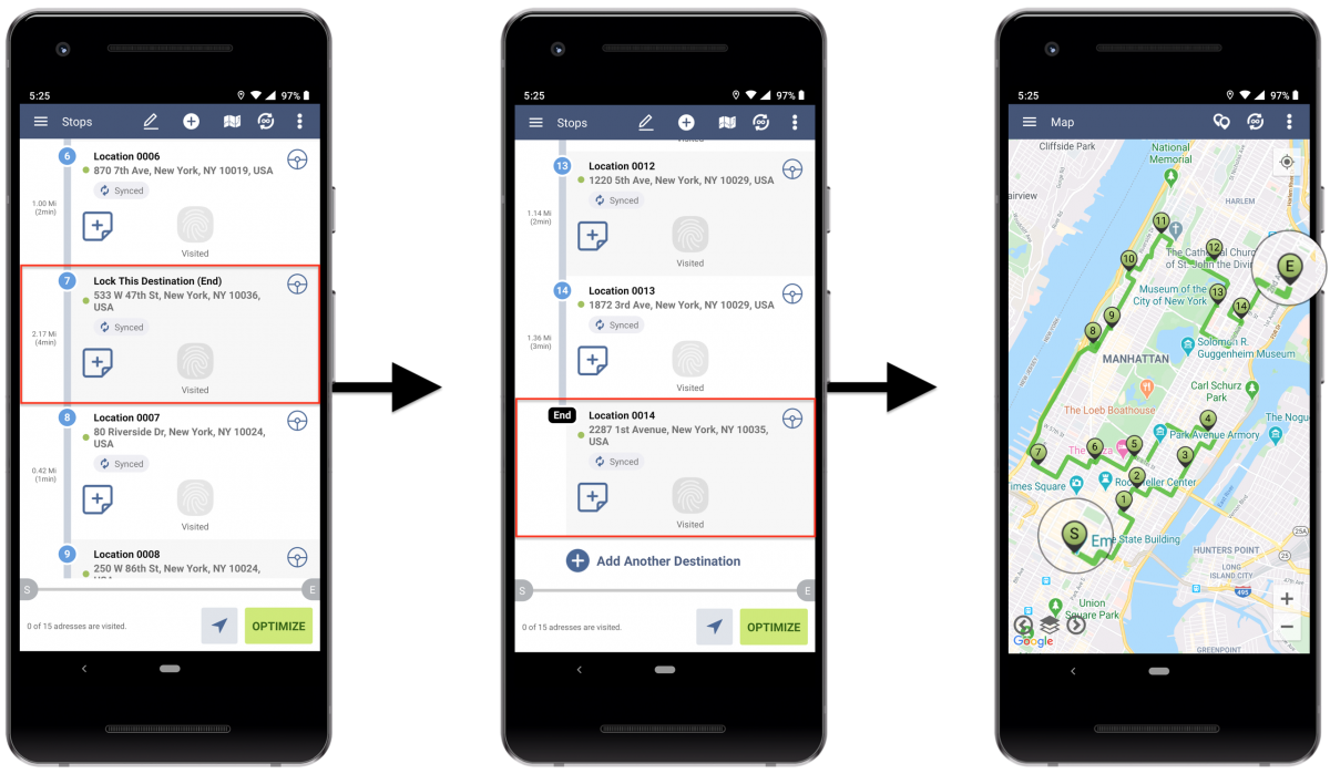 Android Lock Last Destination Optimization - Optimizing Routes With the Lock Last Destination Optimization Using Route4Me's Android Route Planner
