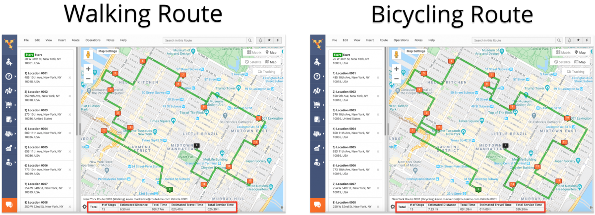 Bicycling Optimization - Optimizing Routes with Bicycling Directions on the Route4Me Web Platform