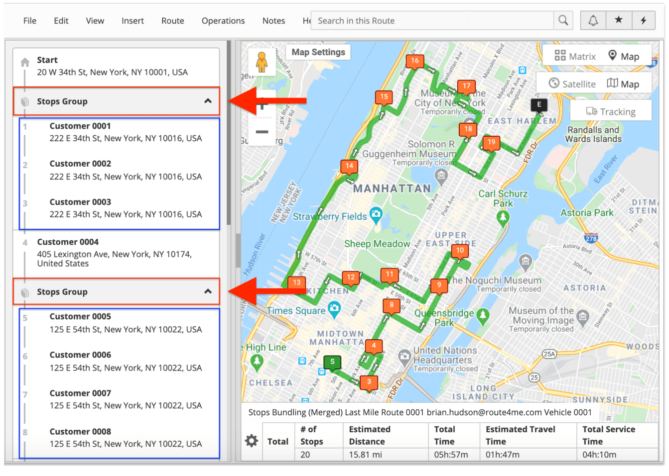 iOS Bundling - Open Stops Groups Using Route4Me's iOS Route Planner