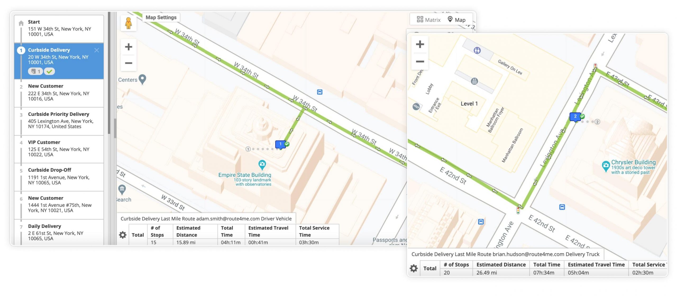 Route4Me's route planning features for curbside delivery and pickup.