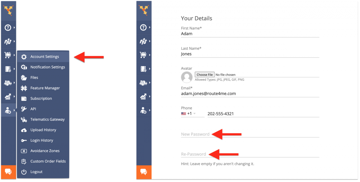 To log in with your Microsoft account email address, you can set up a Route4Me account password.