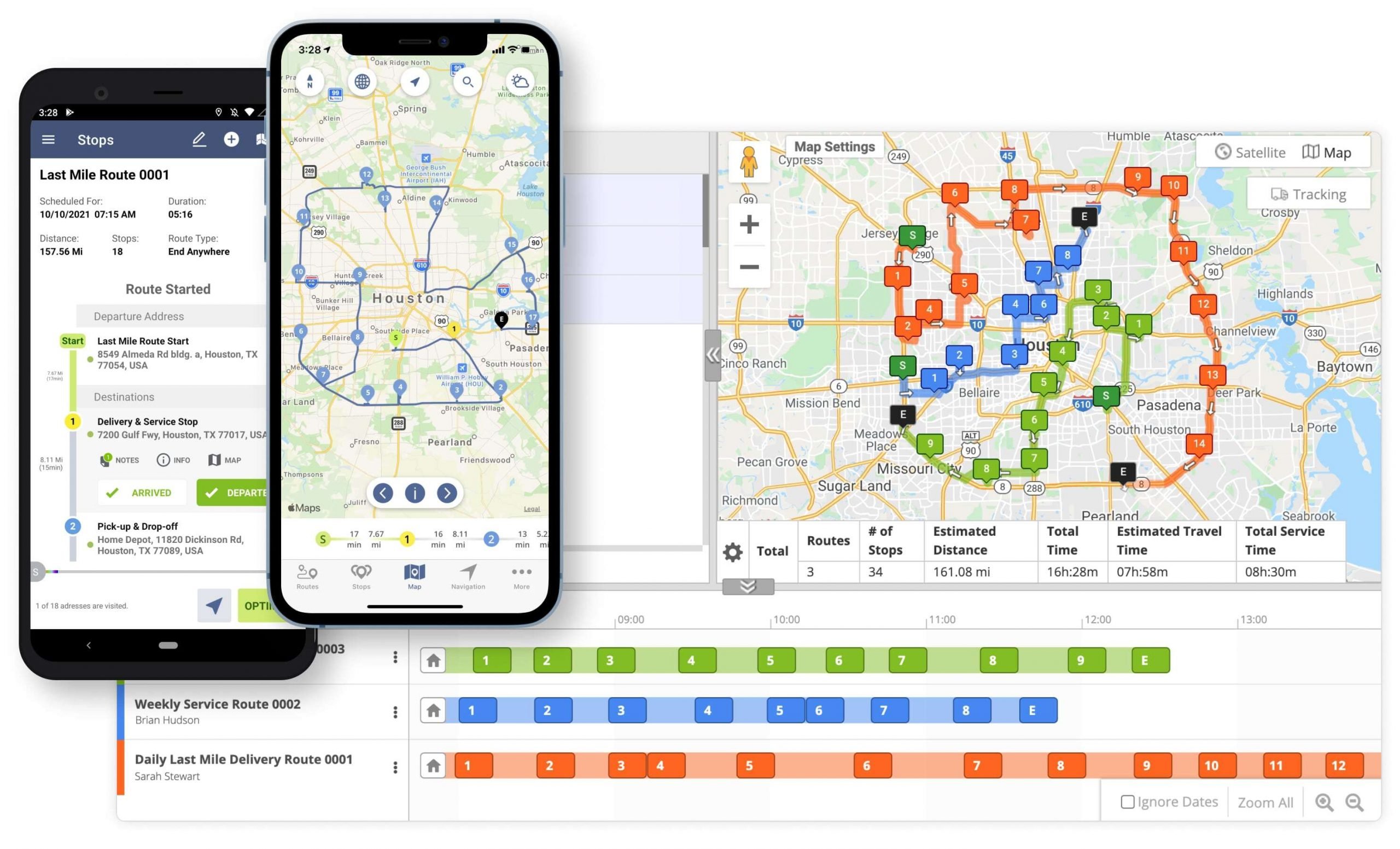 Multi driver sub route optimization on route planning software.