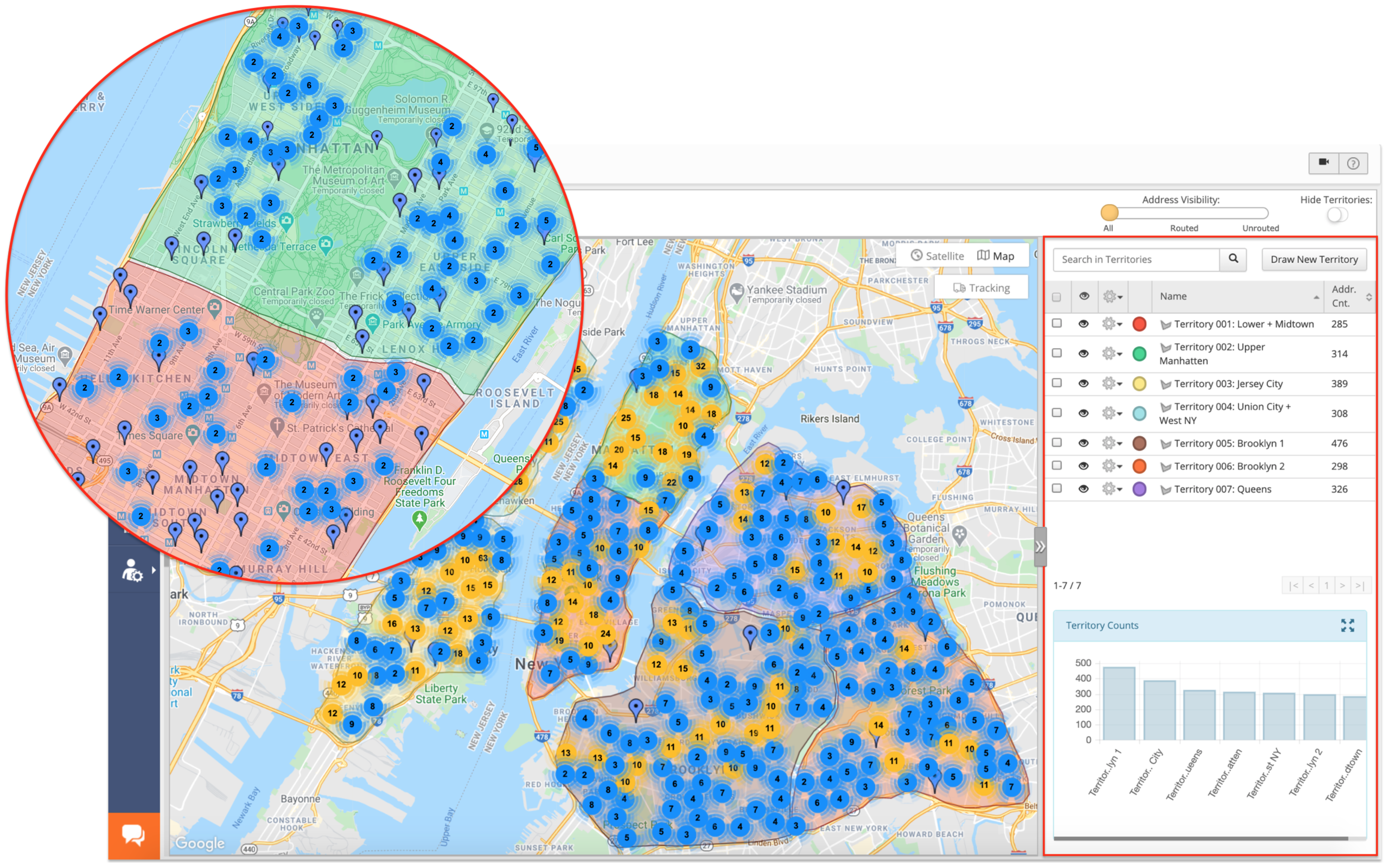 Route4Me territory-based route planning