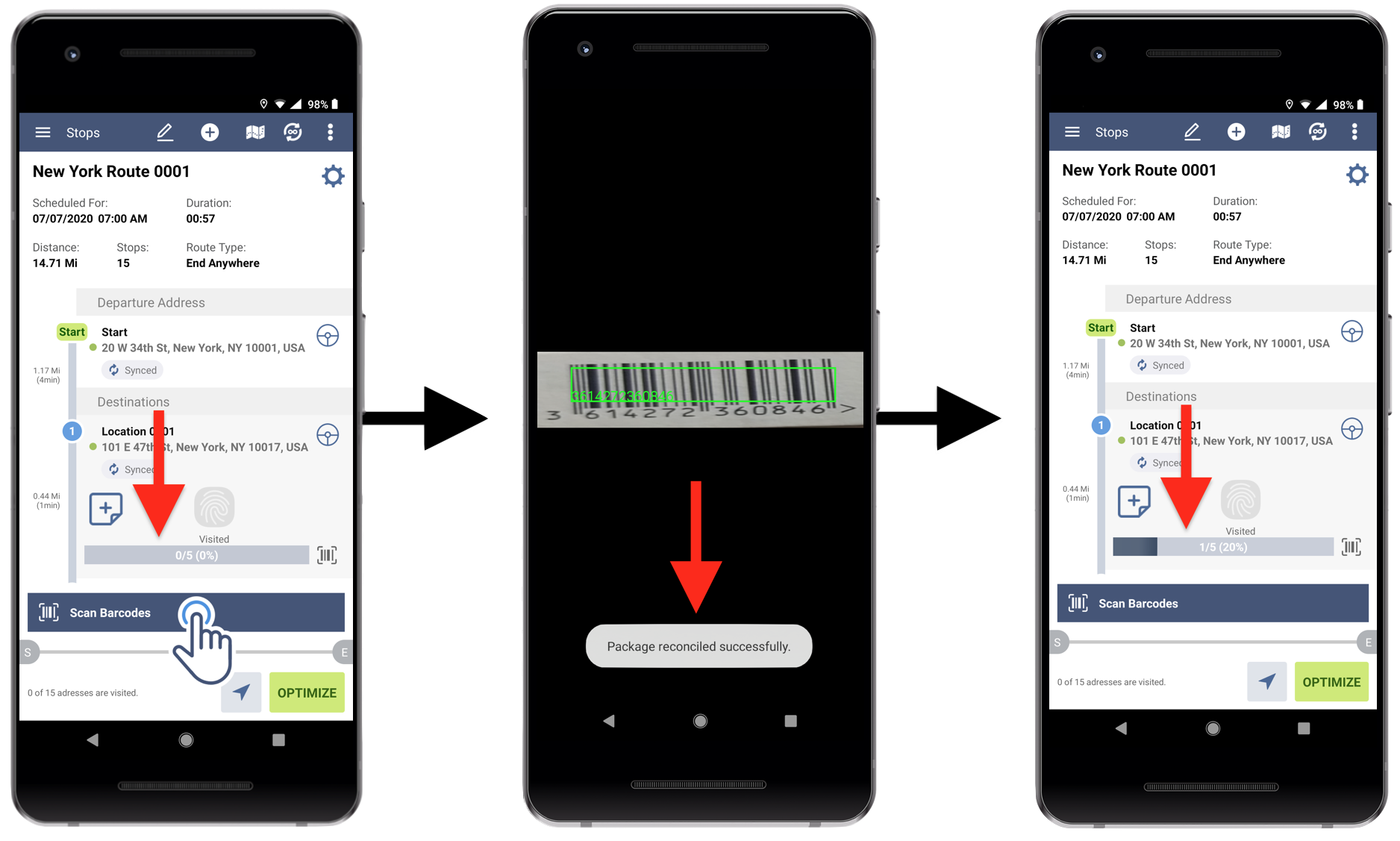 scan barcodes for DSD field service