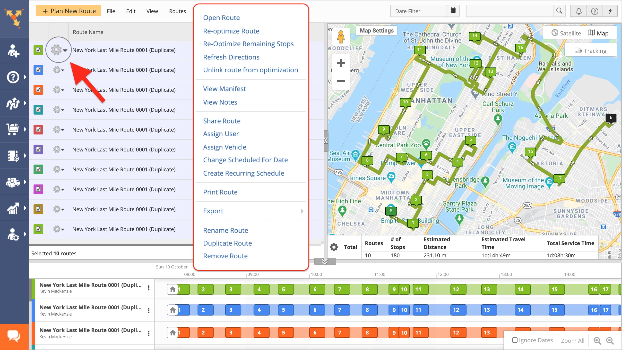 Edit already planned recurring routes to incorporate day-specific tasks & customer route changes.