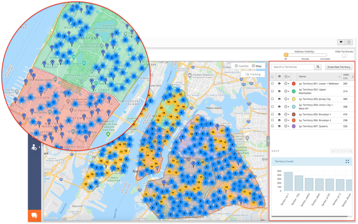 Import customer addresses and map customer locations to plan optimized delivery driver routes.