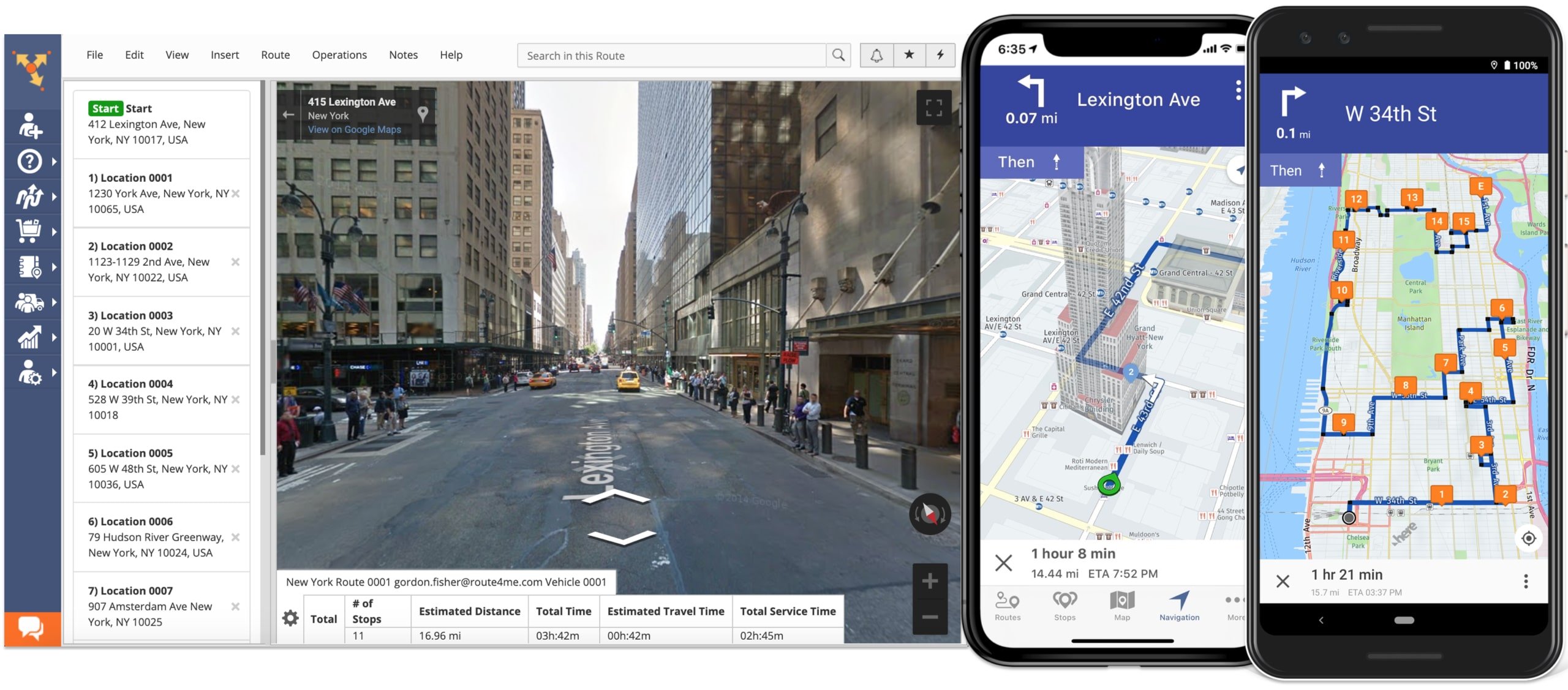 Truck routing software and truck GPS navigation apps with 3D maps and street view for truck drivers