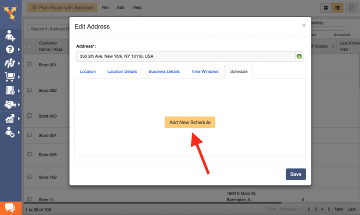 Creating a delivery schedule or shipping schedule for recurring routes on Route4Me multiple stops route planner