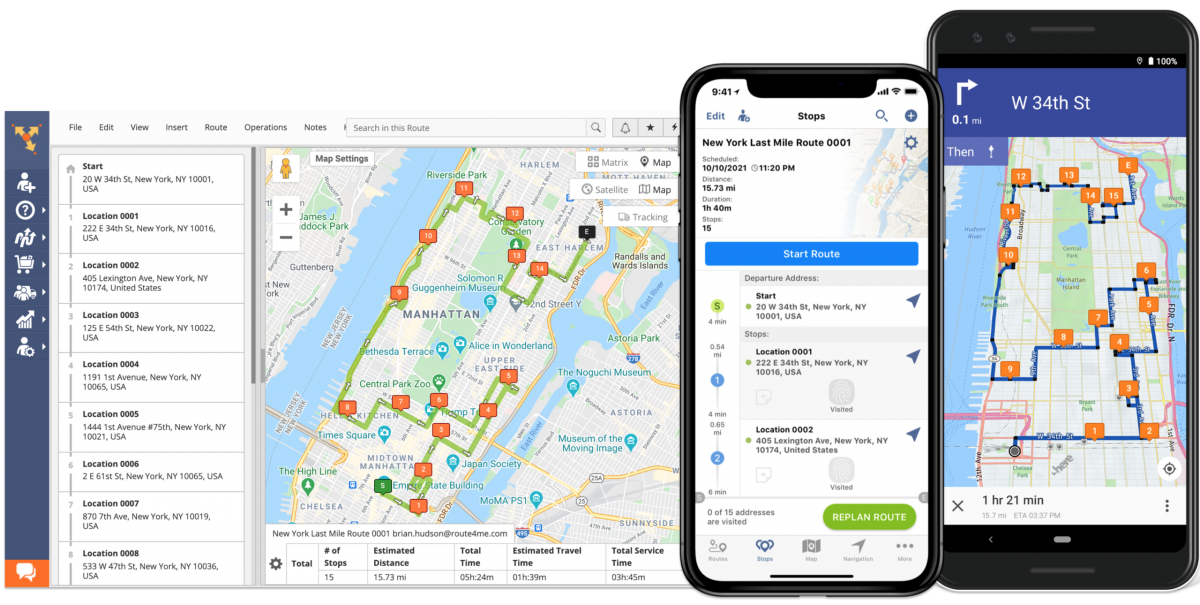 Dispatch optimized delivery routes to driver mobile devices in near real time and sync routing data.