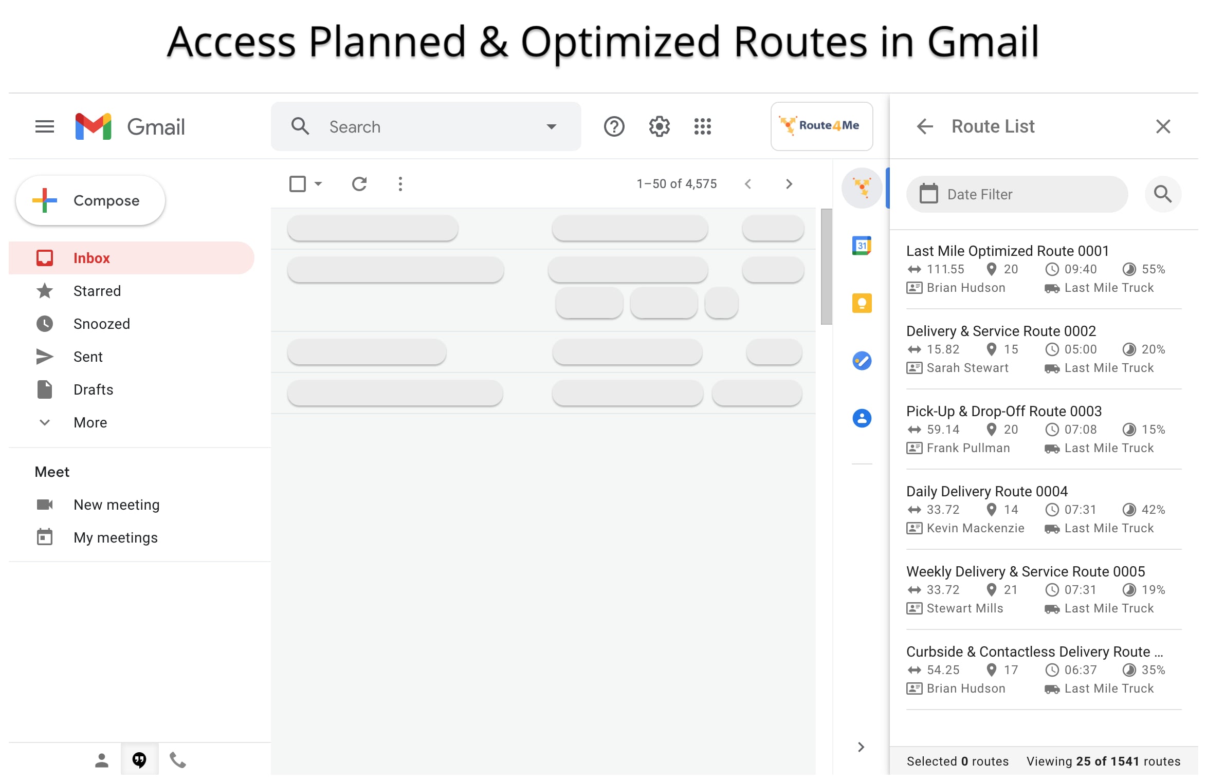 Access your planned, optimized, and scheduled routes in Gmail with route planning for Chrome
