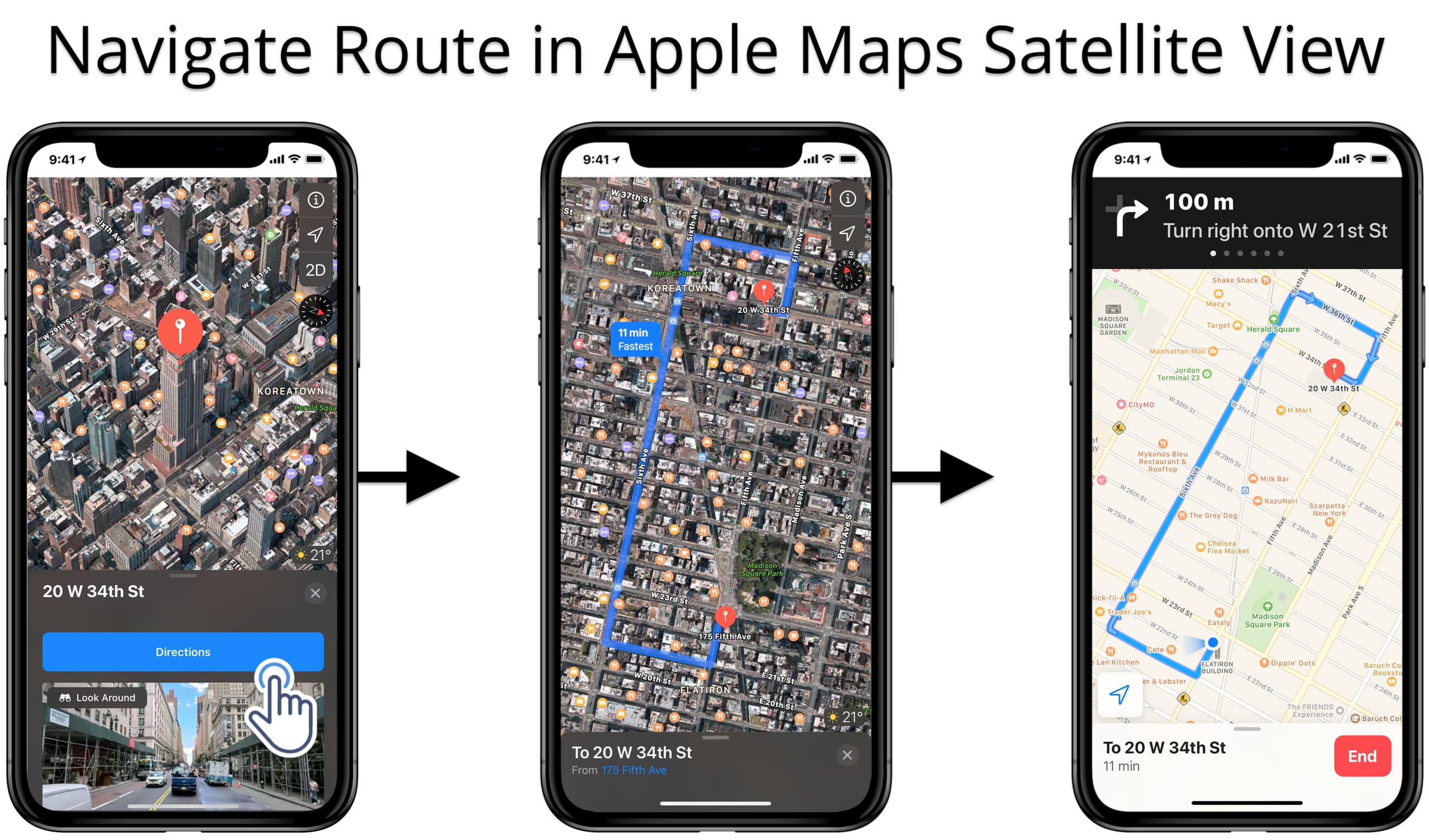 Use Apple Maps navigation to navigate to Route4Me route planner destinations.