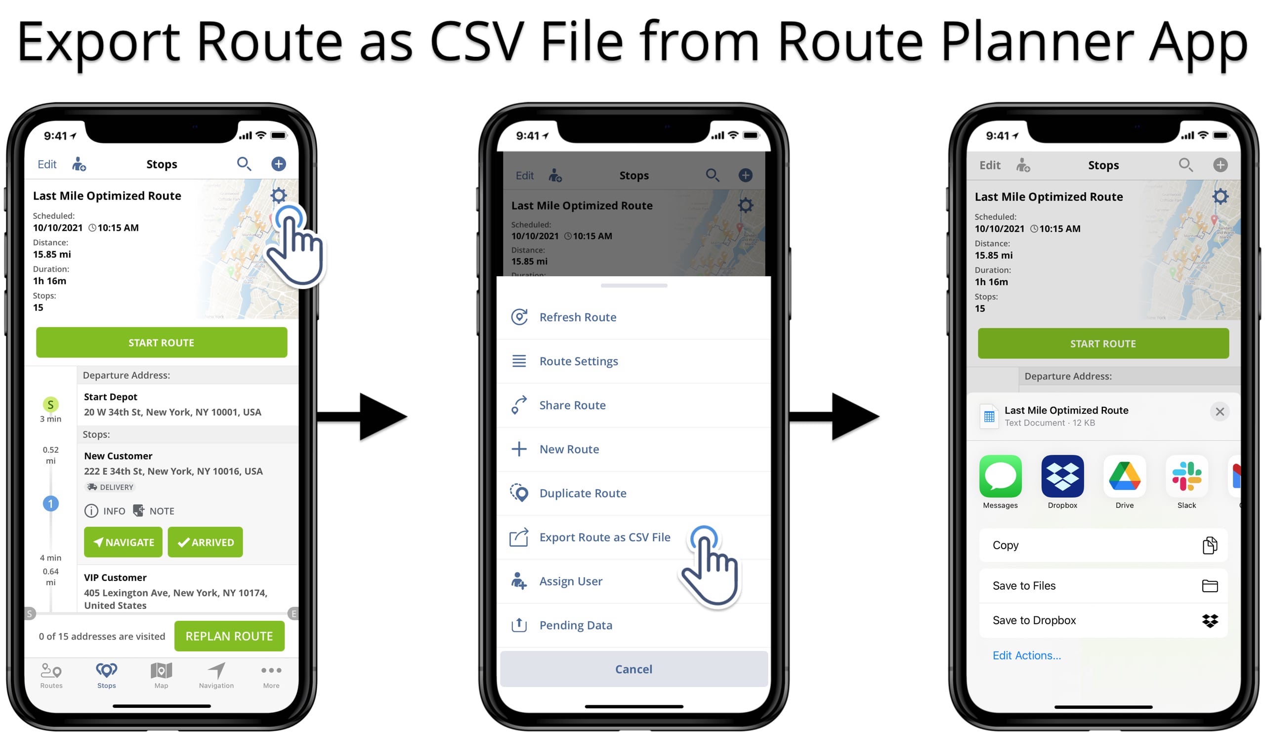 Download route planner routes using an iPhone or iPad.