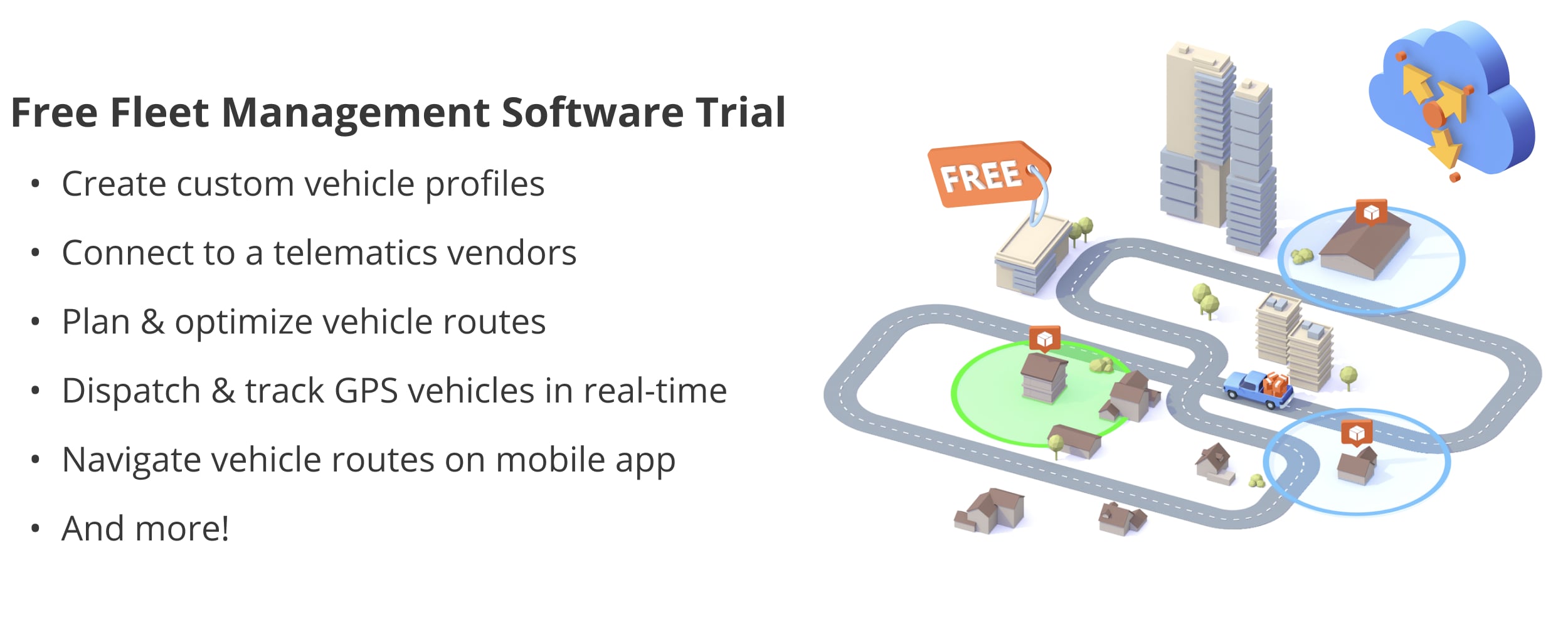 Free fleet management software trial for new Route4Me users.