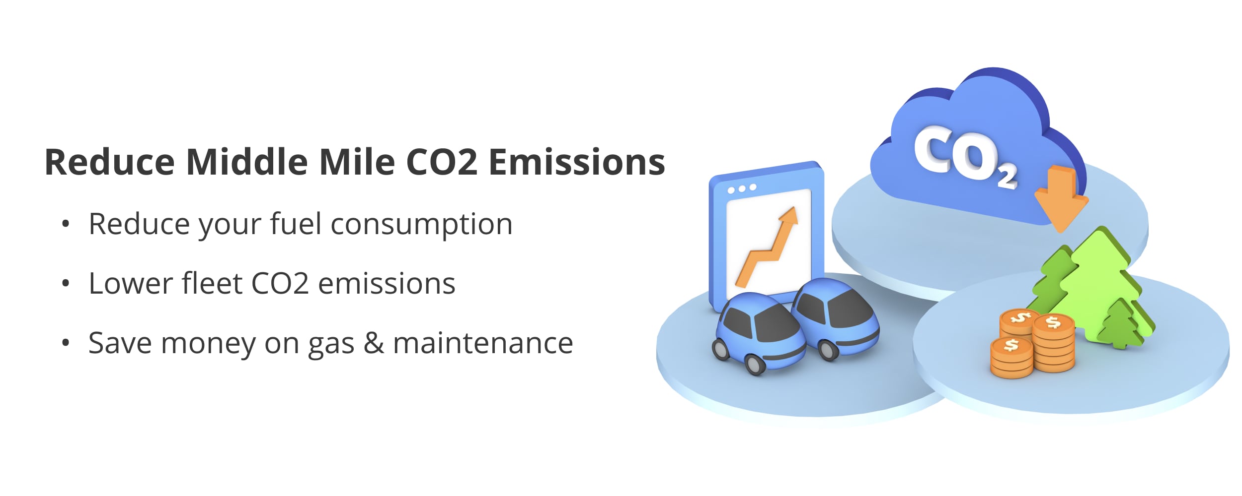 Strategies and tips for reducing CO2 emissions on your middle mile routes.