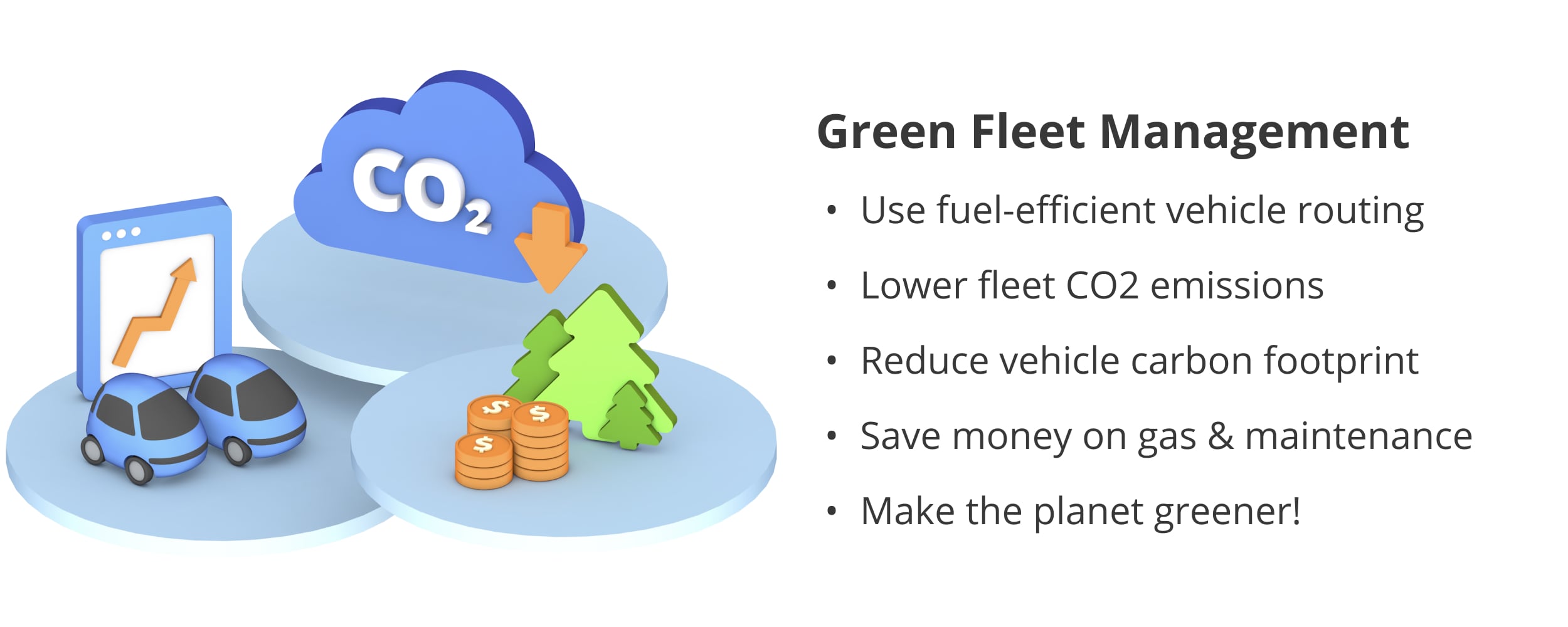 The benefits of green fleet management and using fuel-efficient vehicles.