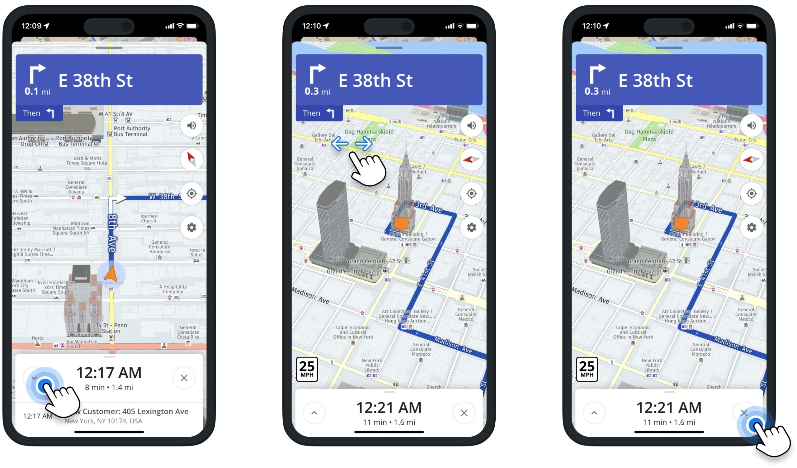 Route4Me's In-App Voice-Guided Navigation for multi-stop routes with detailed maps, driving directions, GPS navigation, etc.