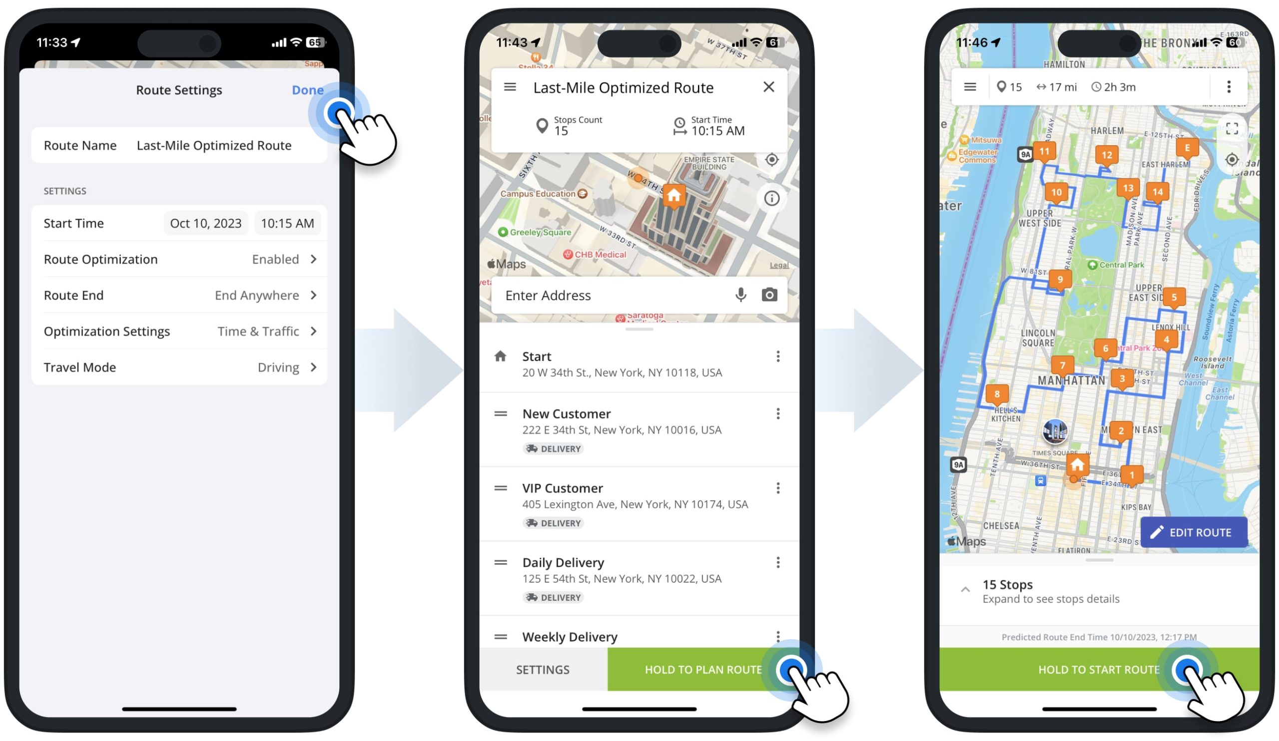 Plan and sequence multi-stop routes on Route4Me's iOS iPhone Route Optimization app for last-mile delivery, pickup, field service, sales, and other drivers.