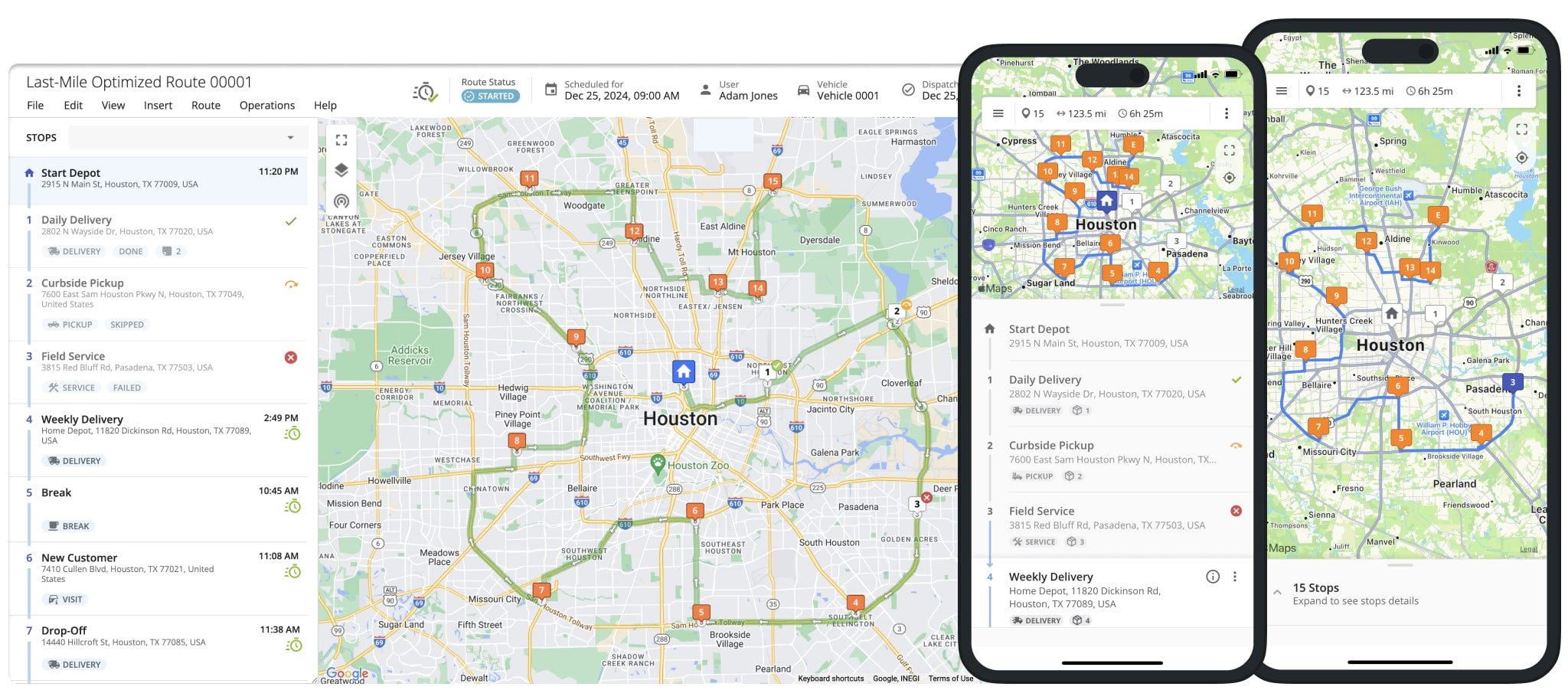 Synchronize routes and changes in real-time between Route4Me's iOS iPhone Mobile App for drivers and Route Optimization Web Platform for managers, route planners, and dispatchers.