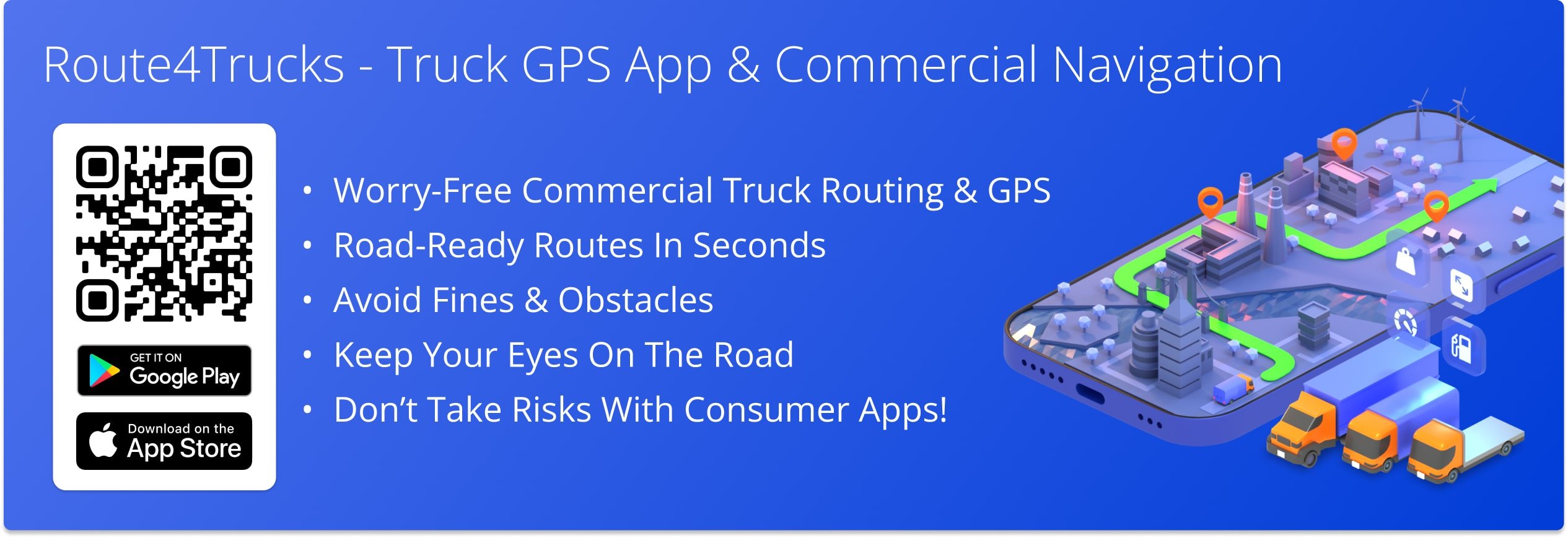 Route4Trucks - best truck routing and multi-stop route planner app with in-app GPS truck navigation for truckers and commercial vehicles.