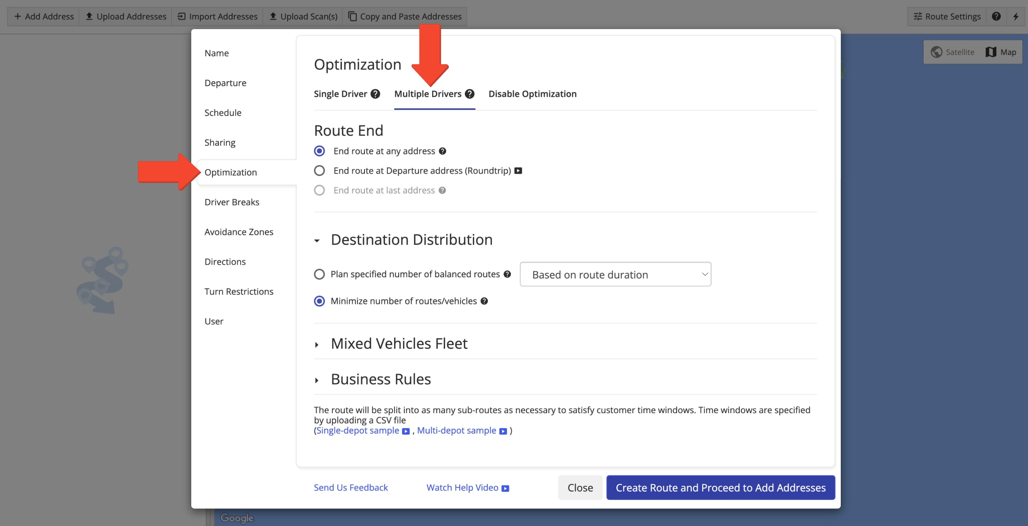 Multiple Drivers Route optimization plans the most optimal number of routes based on Customer Time Windows.