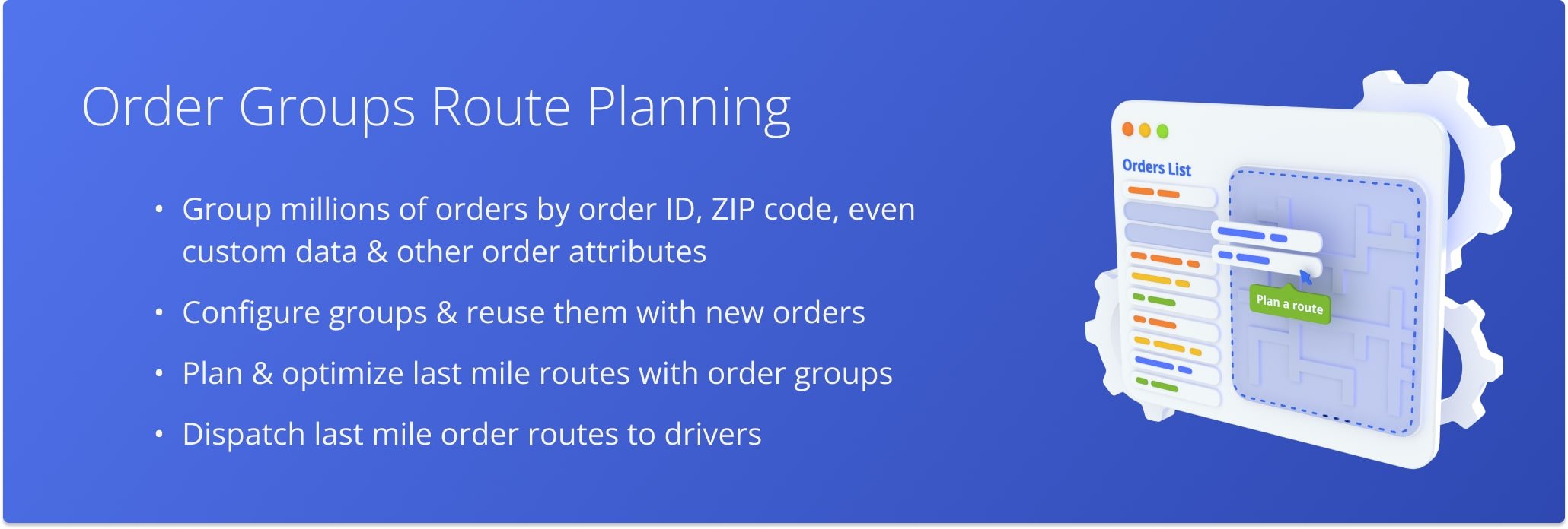 Route4Me's Routing With Orders: grouping orders by ZIP Code, Custom Data, and IDs for recurring route planning and optimization.