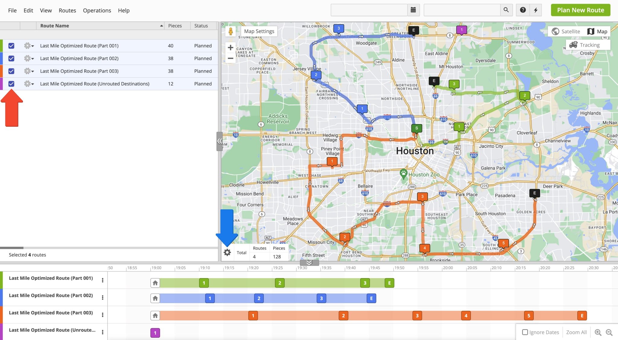 View your planned max pieces routes on the interactive Routes Map.