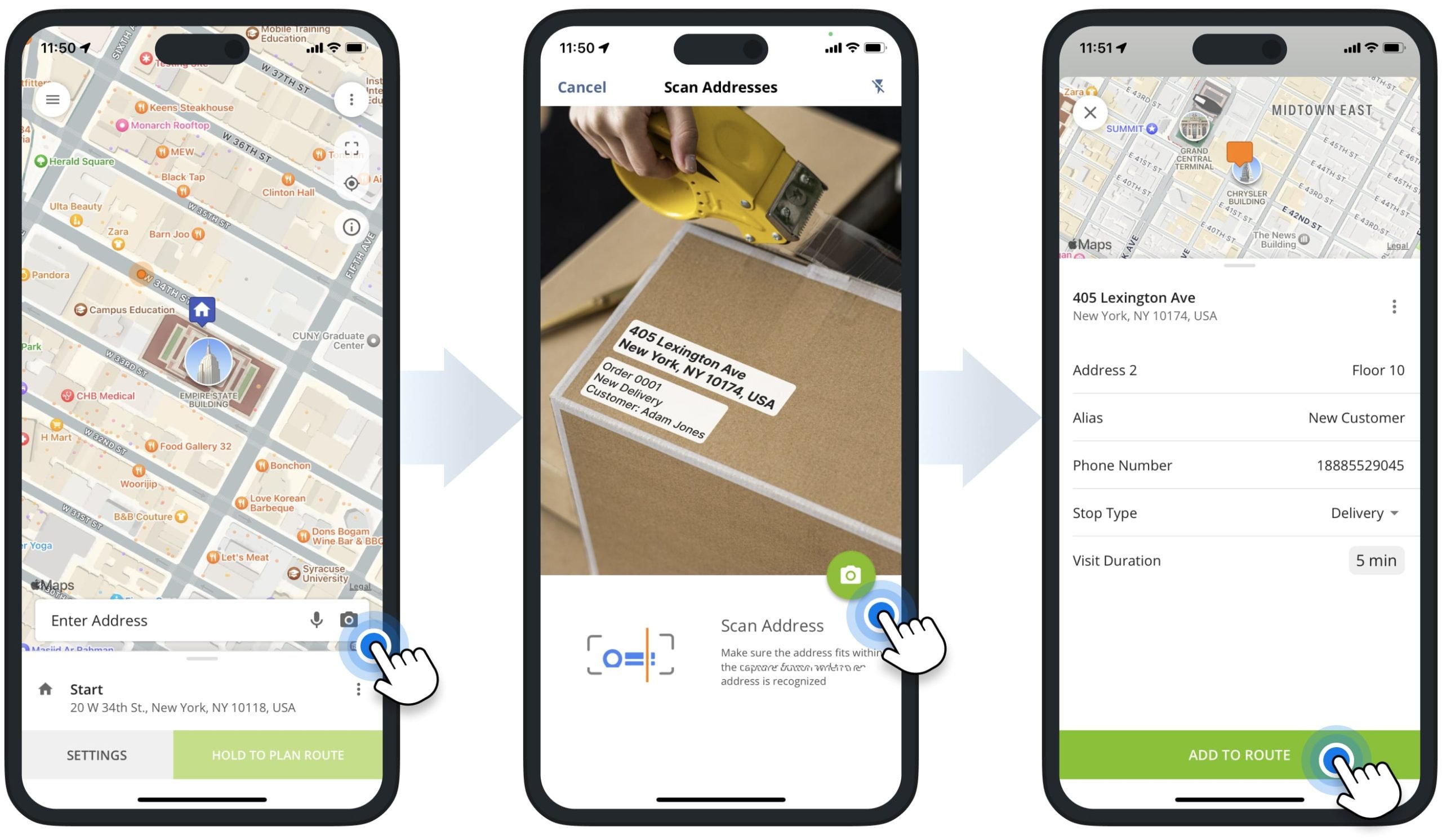 Scanning addresses on any surface using Route4Me's iPhone route planner integrated OCR address scanner.