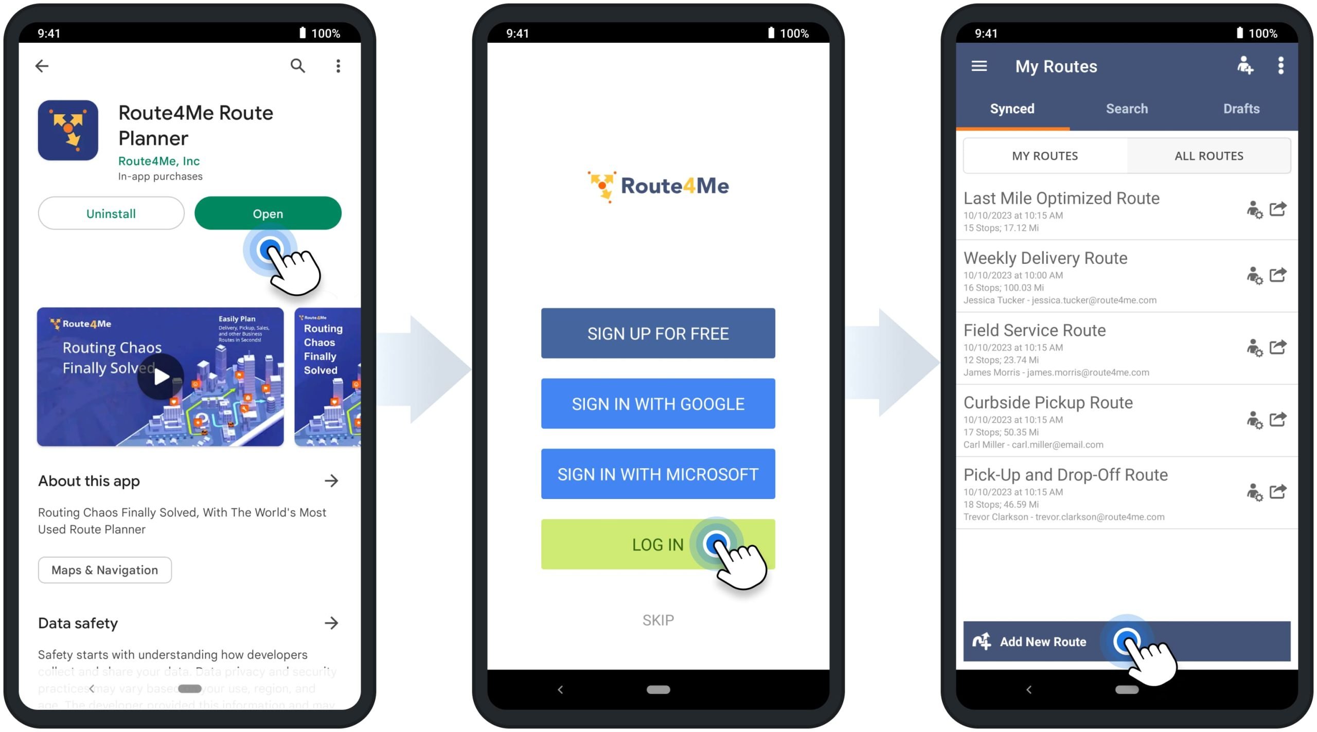 Restore Route4Me Mobile subscription for Route4Me's Android Route Planner app on a smartphone or tablet.