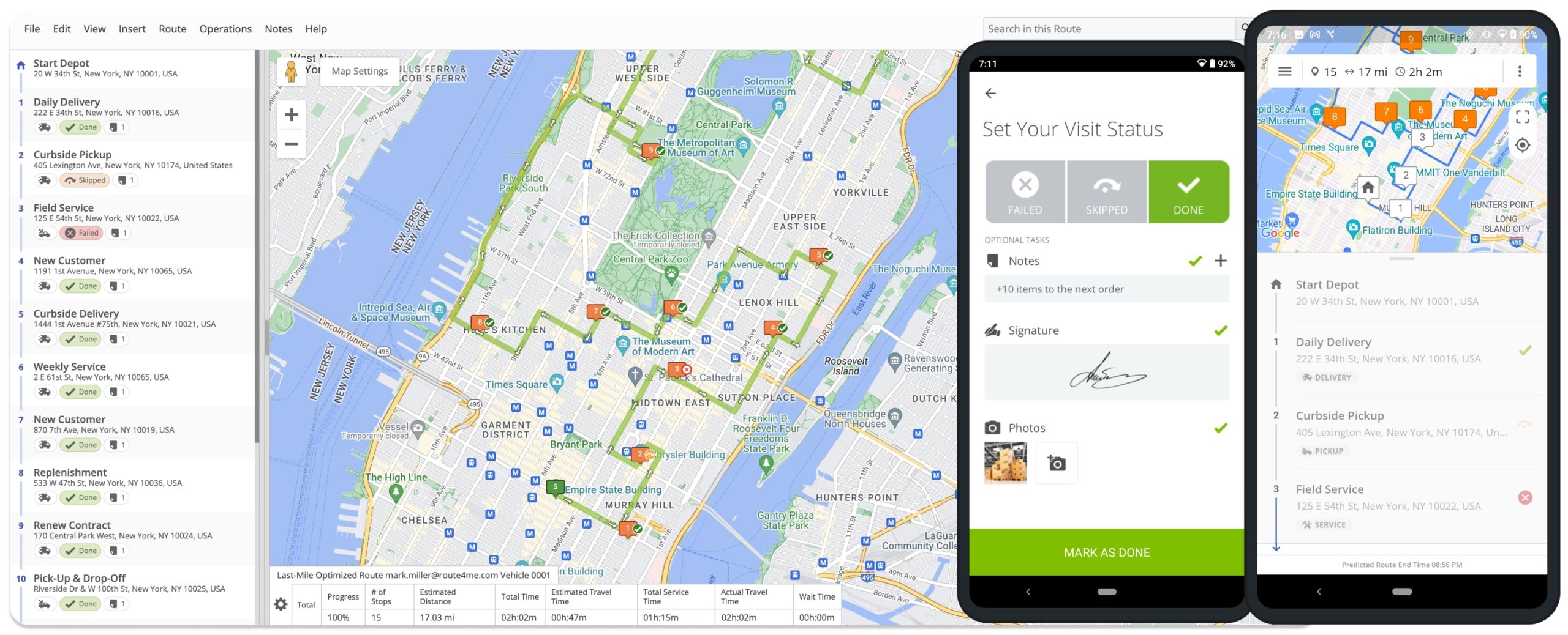 Synchronize route data and progress in real-time between Route4Me's Mobile Driver Route Planner app and Web Platform.