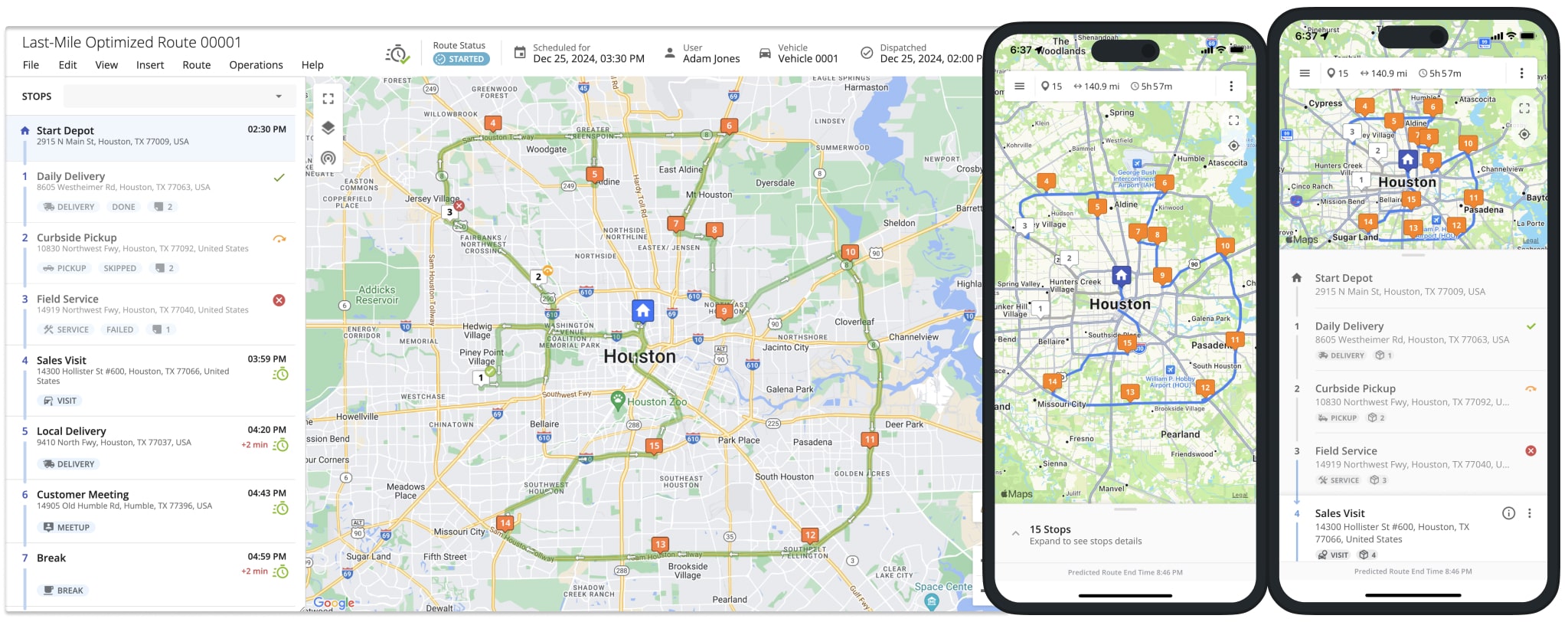Web Route Editor and Mobile Driver Apps real-time route synchronization for inserted and removed stops, route and stop statuses, attached proof of visit and delivery, and other route updates.