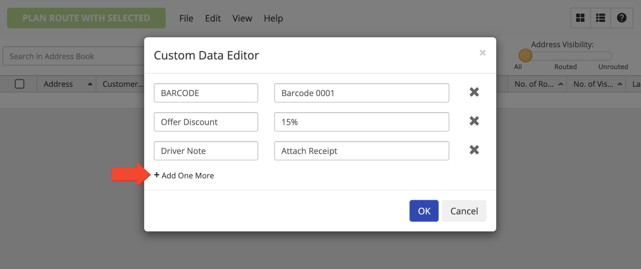 Add Custom Data to the addresses, where you can add additional address, customer, order, and any other details that don't fit into the available fields.
