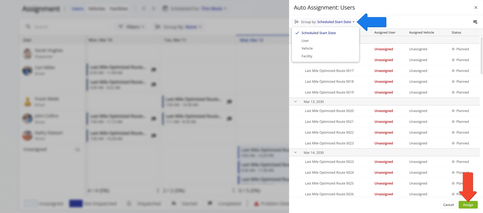 On the Auto Assignment panel, you