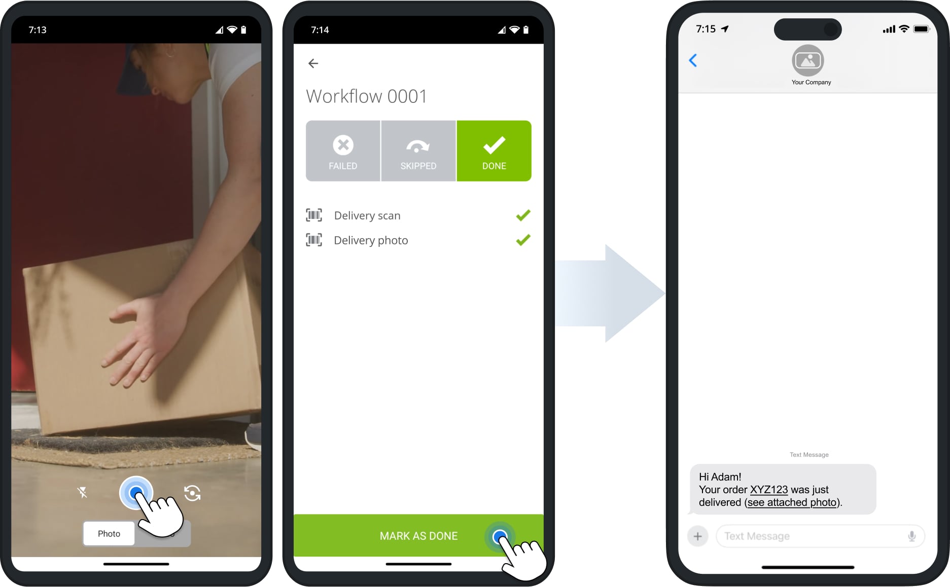 With the Completed, Failed, and Skipped Notification Types, you can instantly inform customers about what happened at their destination.