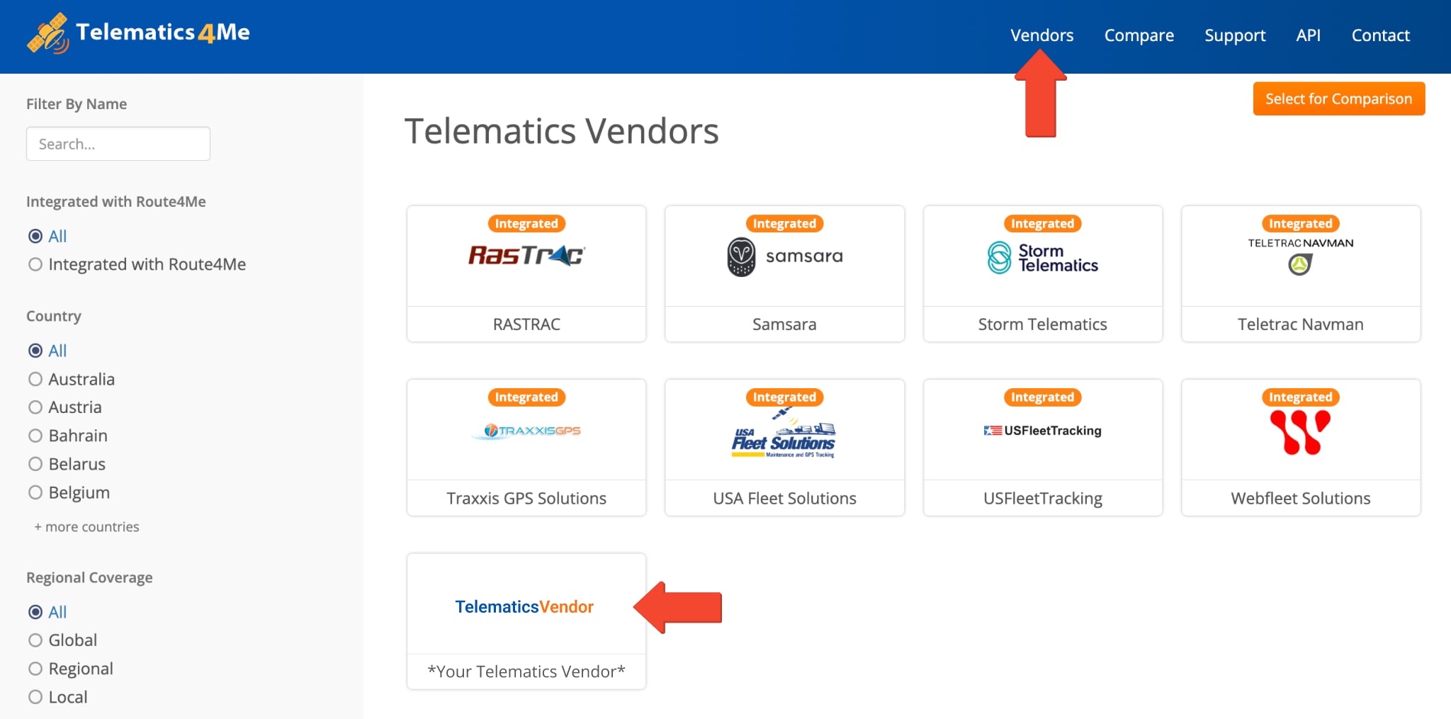 Request a Route4Me integration with your Telematics Vendor with Telematics4Me.