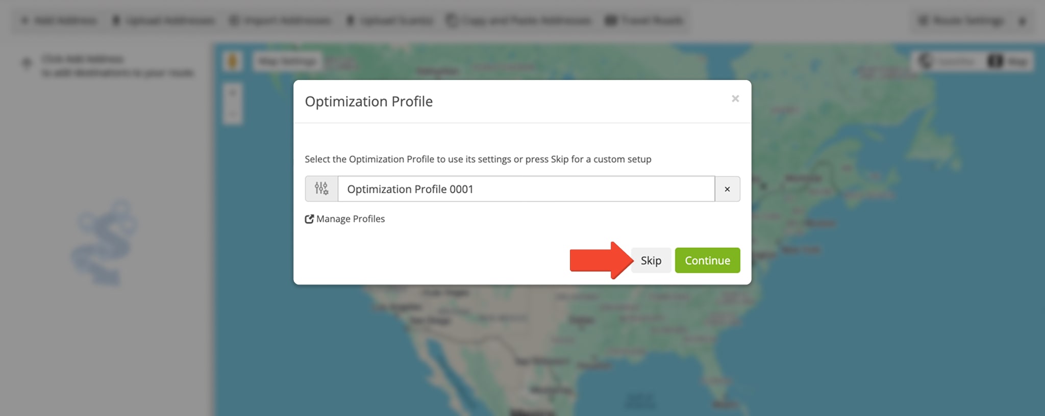 Customize route optimization settings to set up Flexible Start Time and automatically schedule routes.