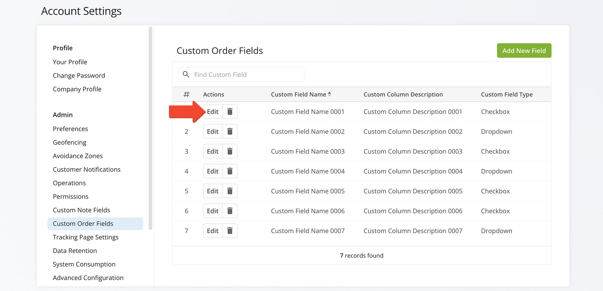Once you have created one or multiple new status fields, you can use the Custom Order Data Editor to view, delete, and edit all of your existing Custom Order Fields and statuses.