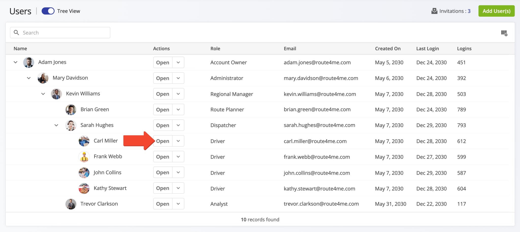 Open the User Snapshot to view summarized user data and analytics.