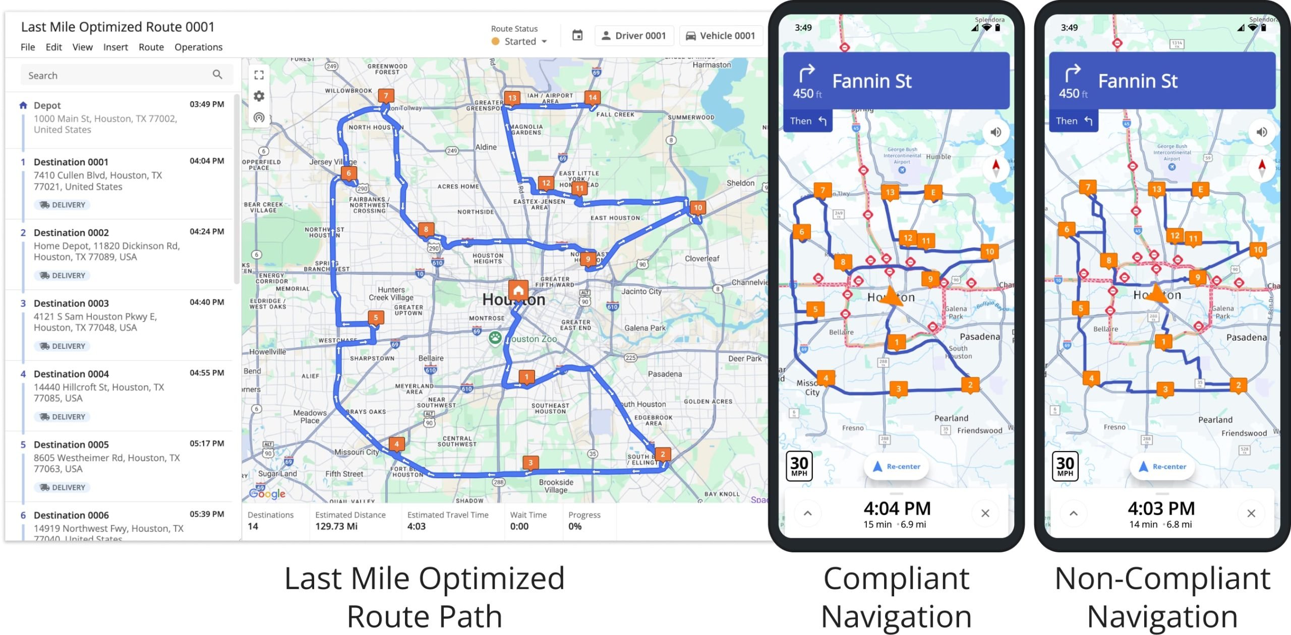 Ensure your field team members always use mandatory compliant route path navigation with Route4Me's Mandatory Navigation advanced configurations.