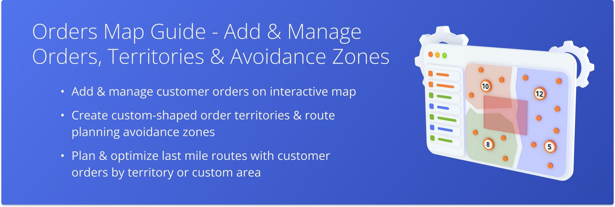 Route4Me's Orders Map enables you to add orders, create territories and avoidance zones, and plan order routes, all from the dynamic interactive map.