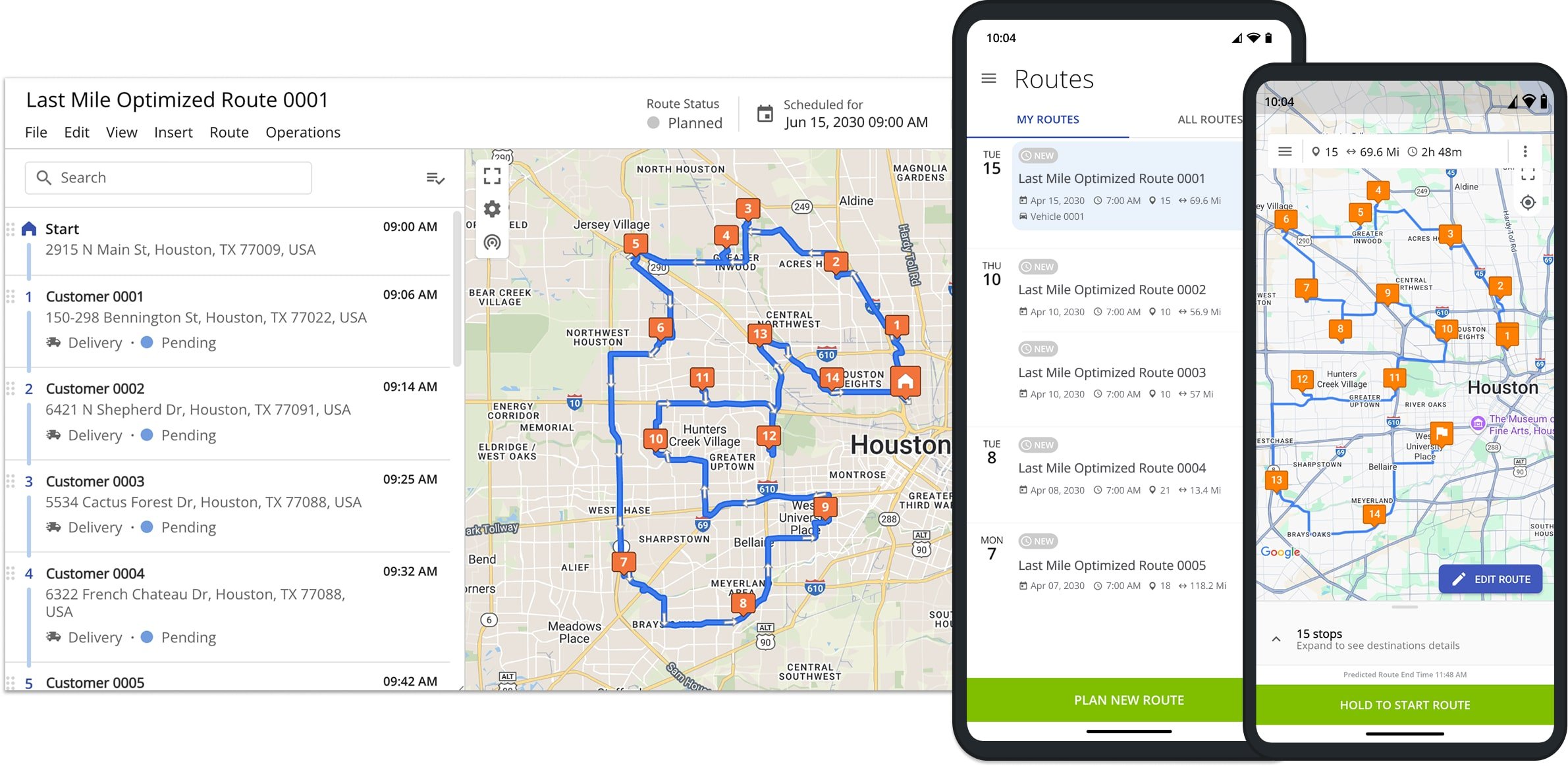 Dispatch a route to a driver and they can access it in real-time through the Route4Me mobile app for navigation. 