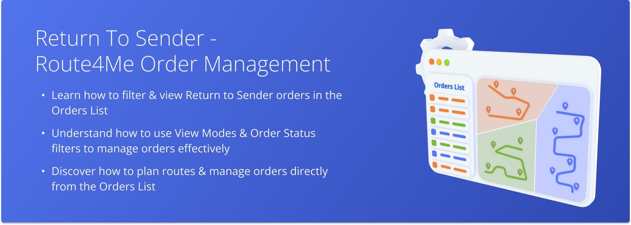 Use Route4Me's in-app barcode scanner to scan order barcodes on return orders to assign the Return to Sender order status.