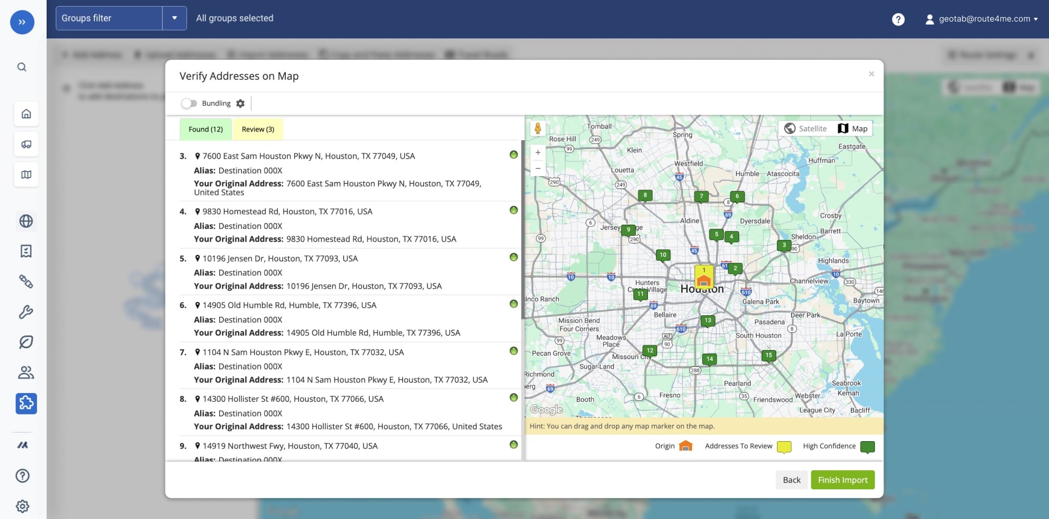 You can follow the same steps to plan a route with the Route4Me Add-in for Geotab as you would on Route4Me's Web Platform.