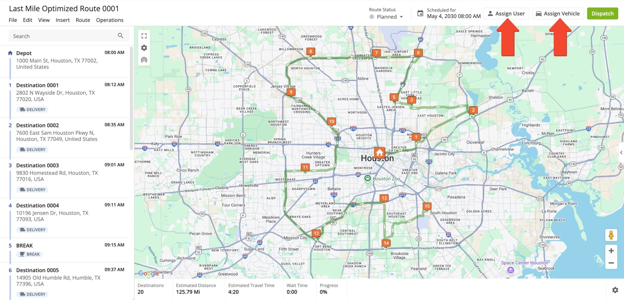 Dispatch optimized routes with Driver Breaks to drivers using Route4Me's Mobile Route Planning Driver Apps.