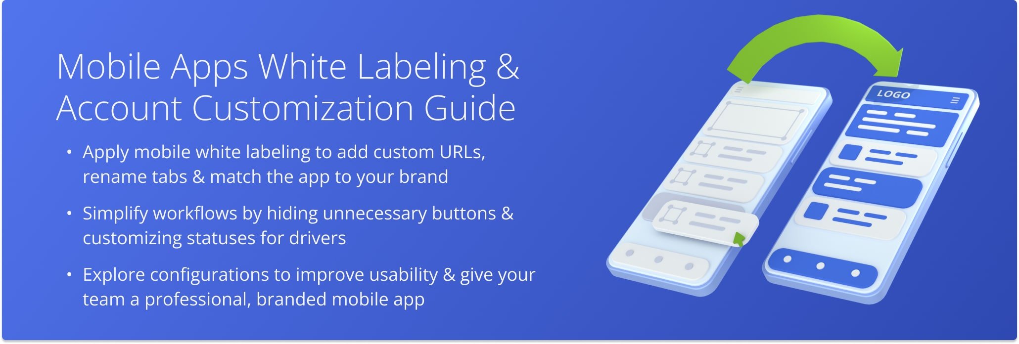 Apply mobile white labeling to customize branding, streamline driver workflows, and enhance usability for a professional, branded route planning app.
