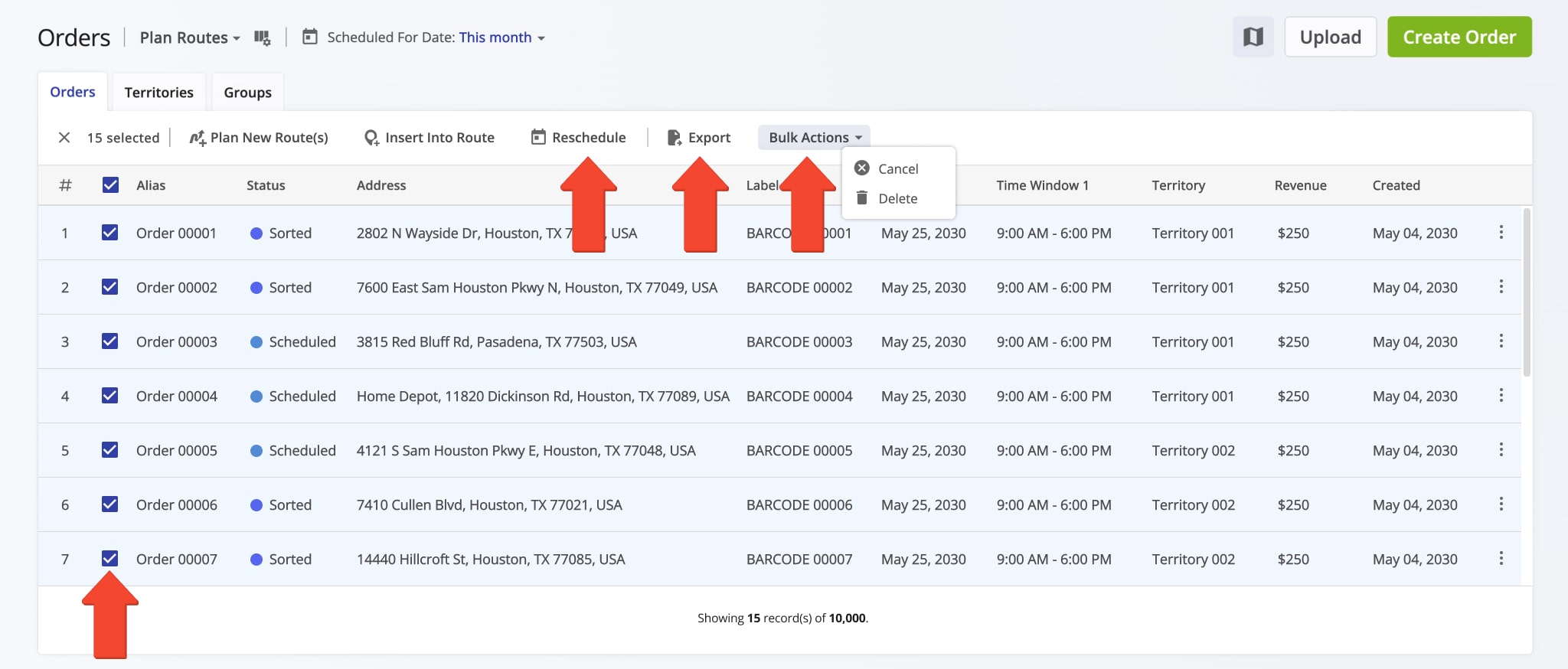 Bulk manage multiple orders at a time.