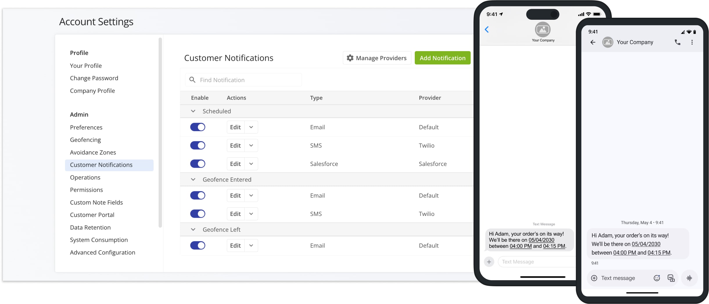 Setting up Route4Me Automatic Final Mile SMS and Email Customer Notifications is quick and easy.