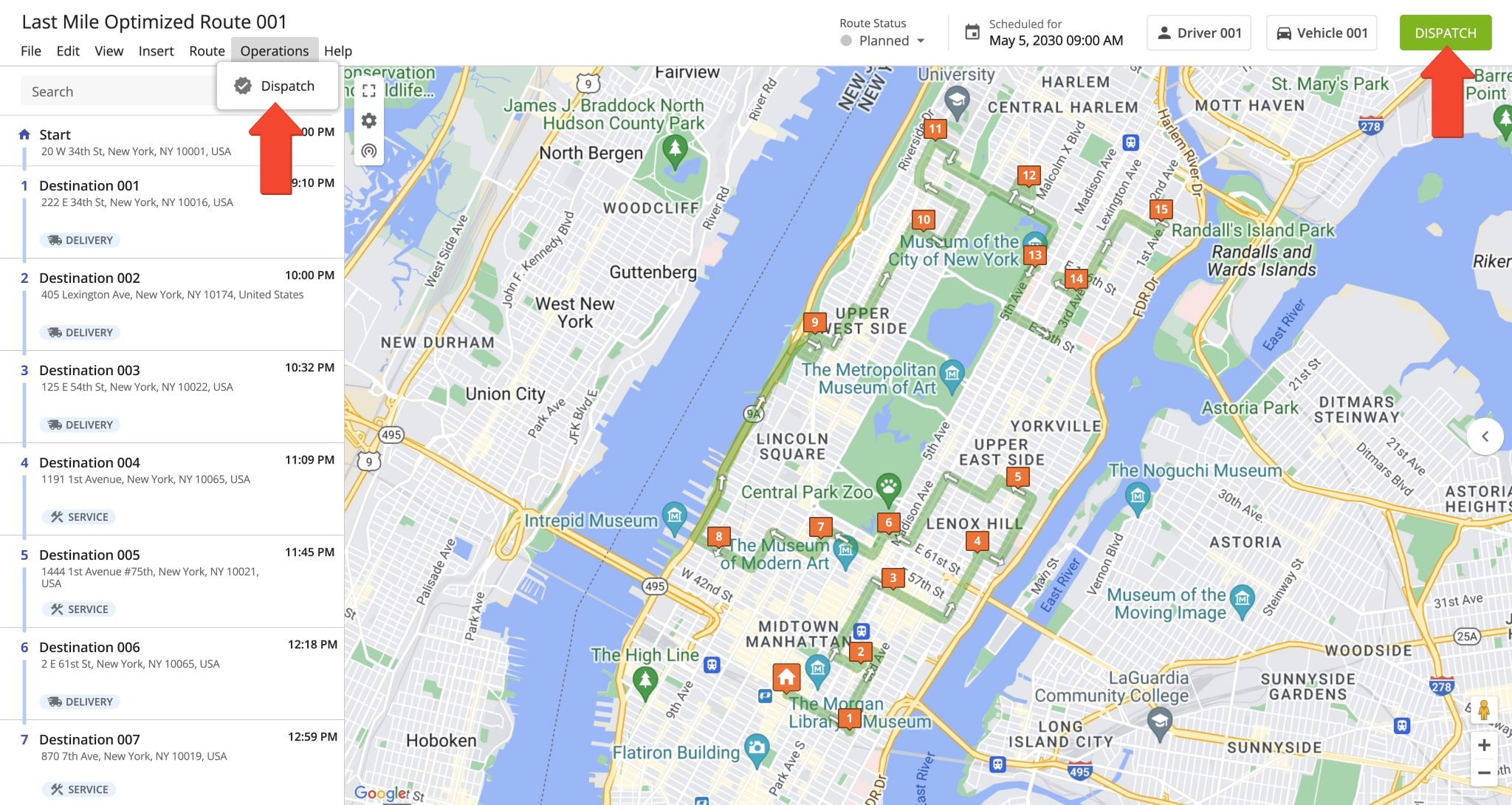 Dispatch routes directly from your Route4Me Route Editor to customers to send automatic order status notifications.