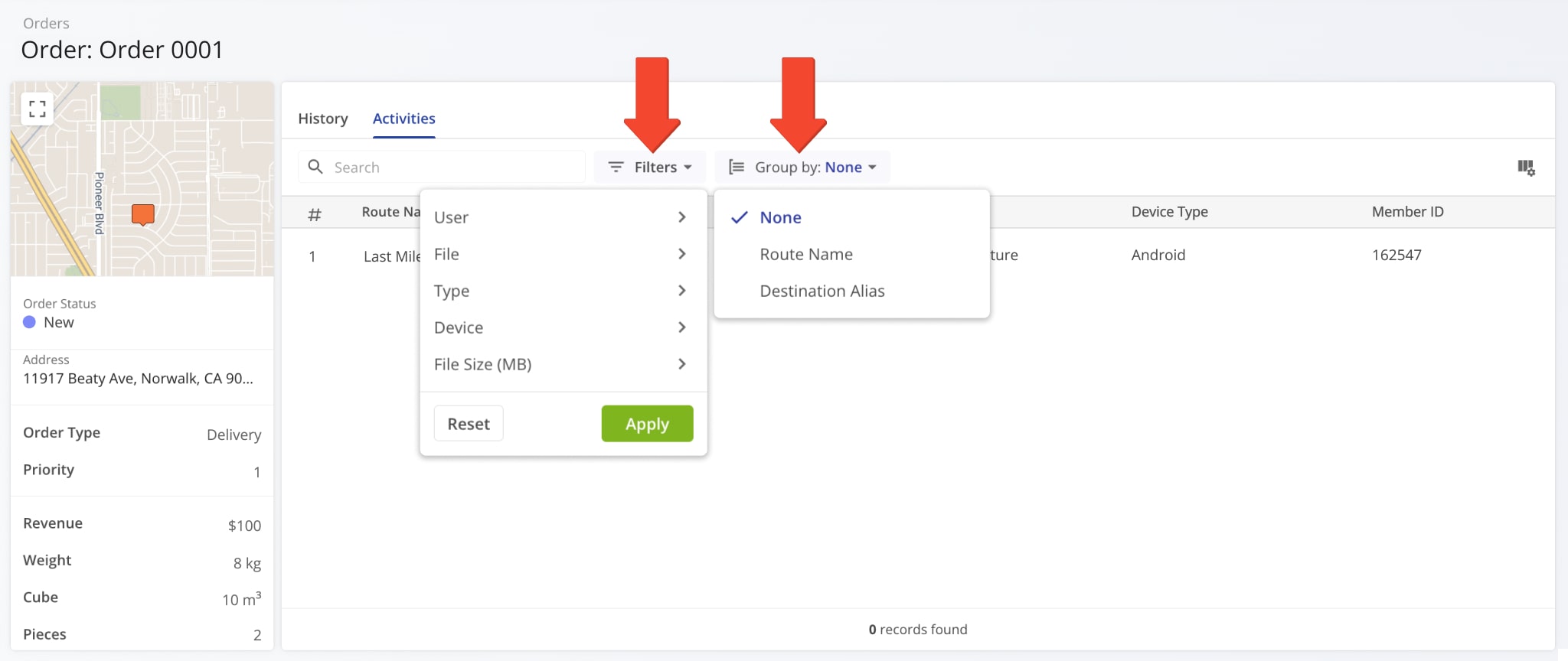 Use filters to quickly find relevant data.