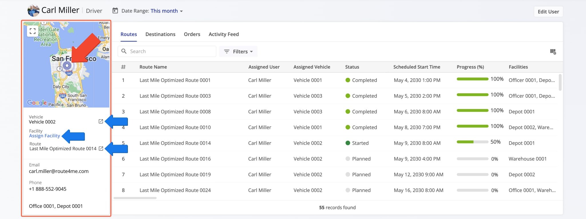 The User Summary shows the User's most-recent synchronized location and their respective user-critical data.