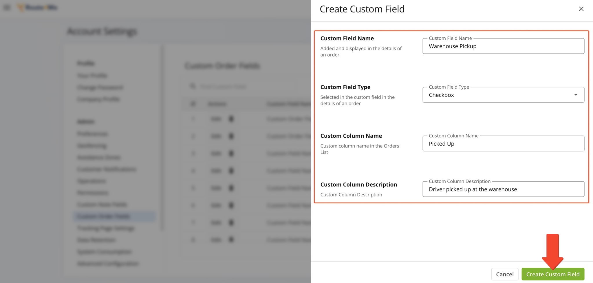 Add checkbox Order Custom Data to enable toggling a custom status for your orders.